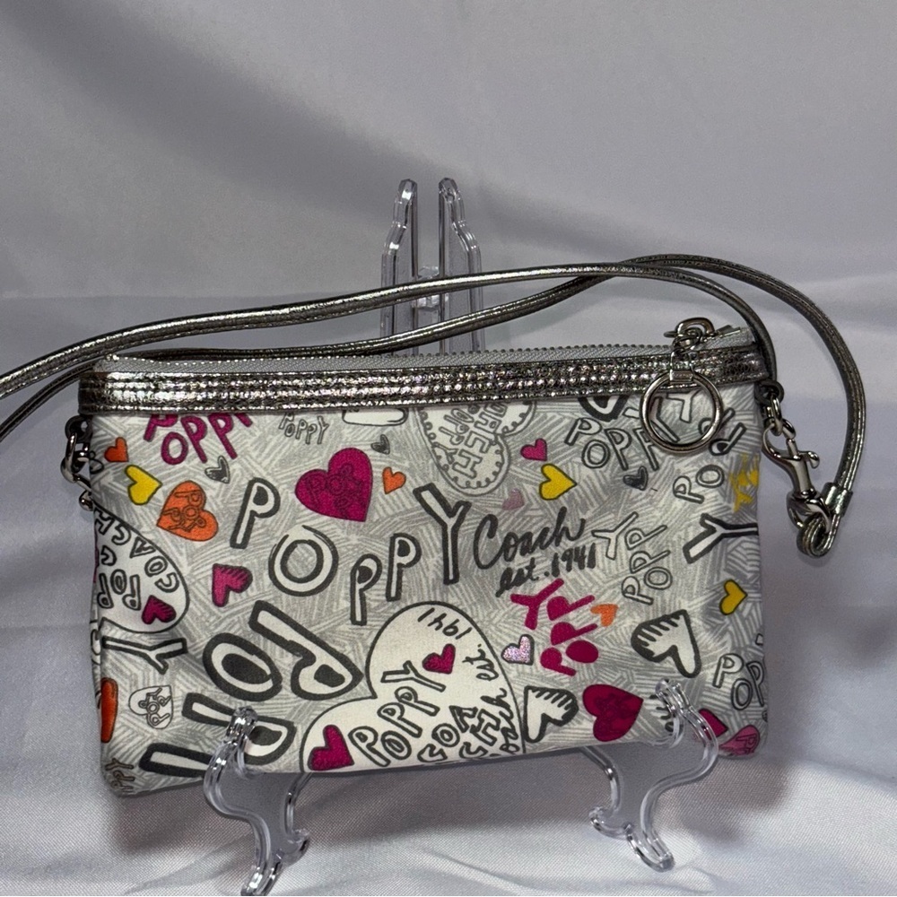 Coach Poppy Multicolor Graffiti Print Double Zipper Crossbody - Picture 3 of 13